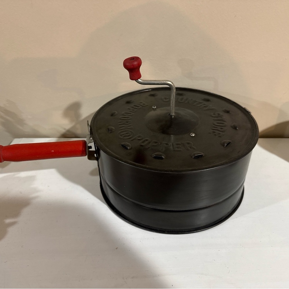 1950’s Vintage Antique Black E-Z Corn Popcorn Maker Hand Crank Red - Picture 2 of 10